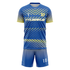 Pioneer Custom Team Adult Youth Blue Soccer Jersey Set