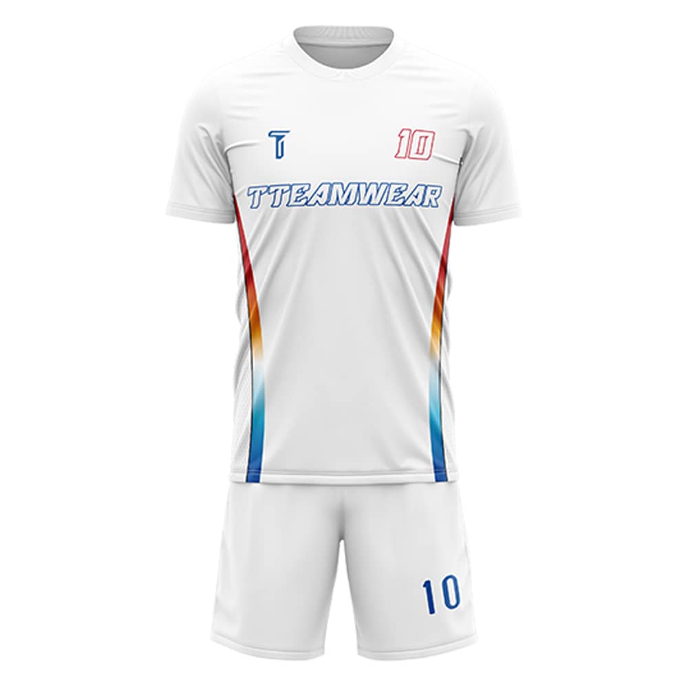 Iridescent Custom Team Adult Youth White Soccer Jersey Set