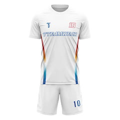 Iridescent Custom Team Adult Youth White Soccer Jersey Set