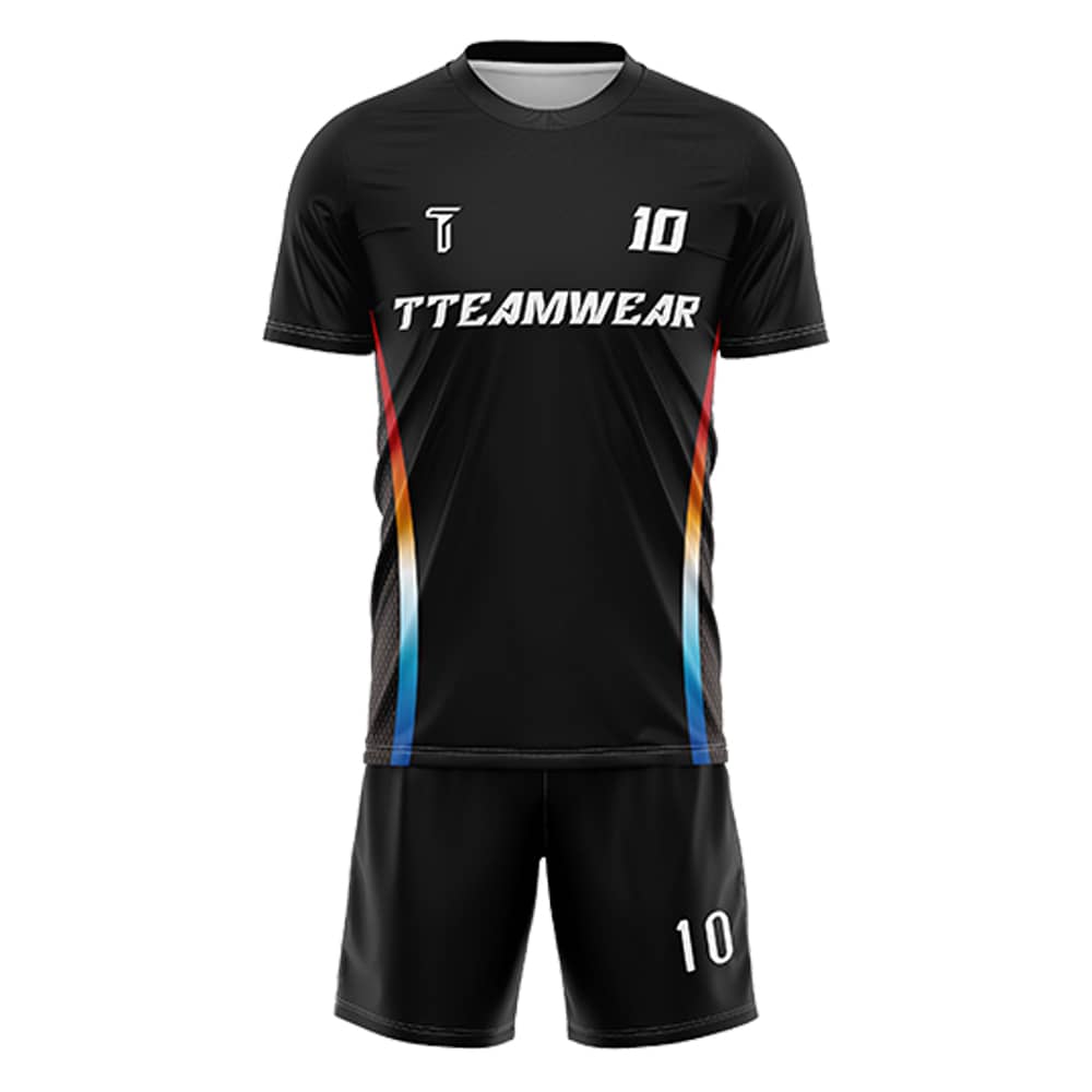 Iridescent Custom Team Adult Youth Black Soccer Jersey Set