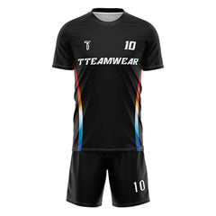 Iridescent Custom Team Adult Youth Black Soccer Jersey Set