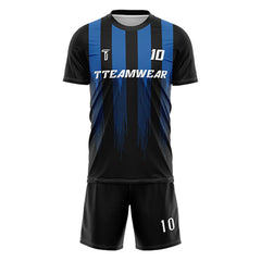 Blue Stripes Custom Team Adult Youth Soccer Jersey Set