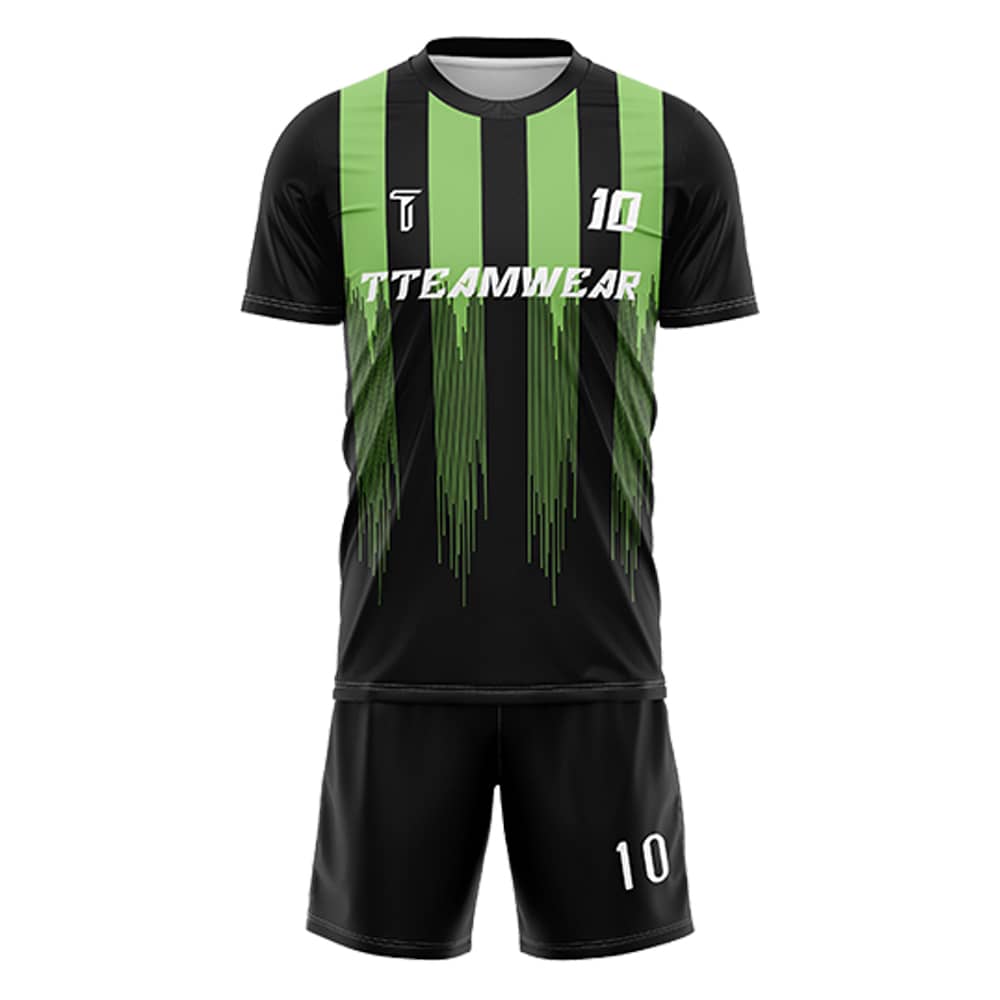 Green Stripes Custom Team Adult Youth Soccer Jersey Set