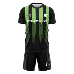Green Stripes Custom Team Adult Youth Soccer Jersey Set