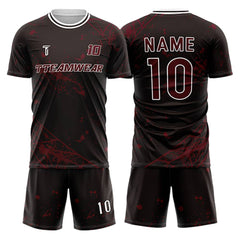 Spider Webs Custom Team Adult Youth Dark Red Soccer Jersey Set