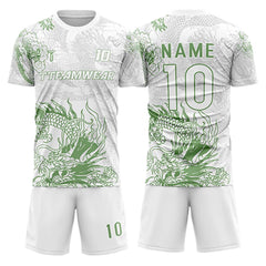 Dragon Custom Team Adult Youth White Soccer Jersey Set