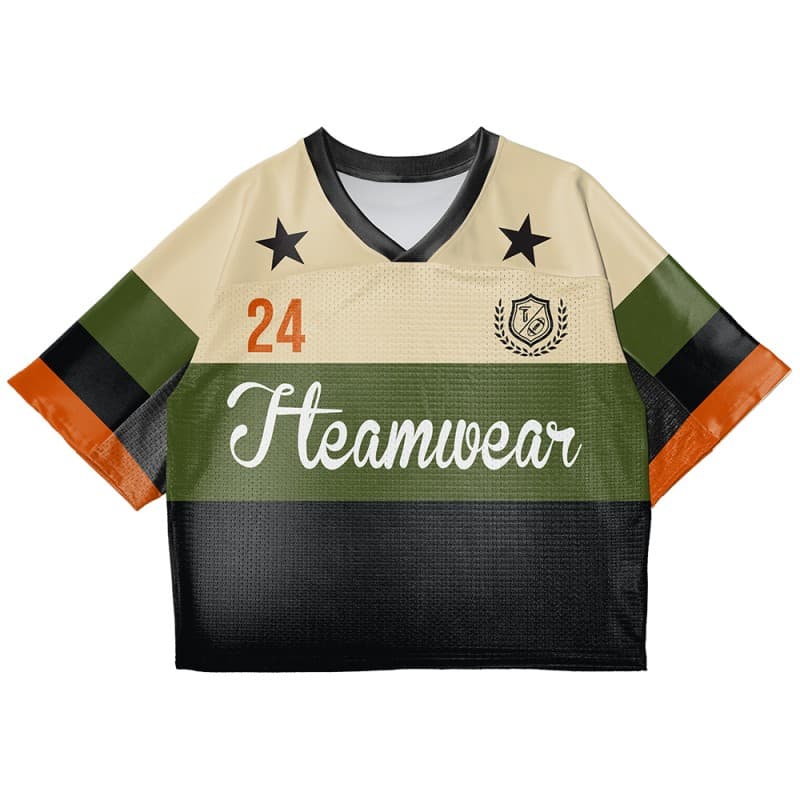 Custom Khaki Green Oversized Football Jersey Street Fashion T-shirt