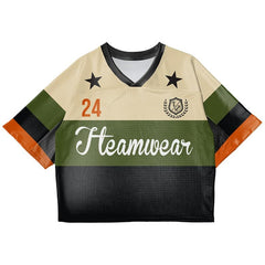 Custom Khaki Green Oversized Football Jersey Street Fashion T-shirt