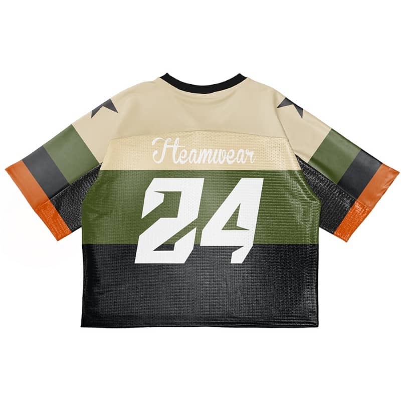 Custom Khaki Green Oversized Football Jersey Street Fashion T-shirt