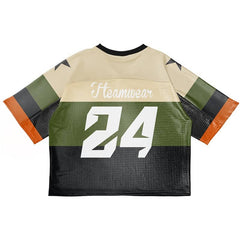 Custom Khaki Green Oversized Football Jersey Street Fashion T-shirt