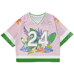 Custom Pink Floral Oversized Football Jersey Street Fashion T-shirt