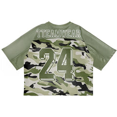 Custom Green Camo Oversized Football Jersey Street Fashion T-shirt