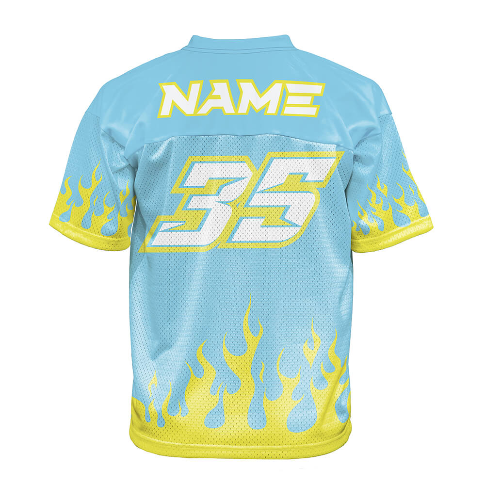 Custom Speed Flame Oversized Football Jersey Street Fashion T-shirt