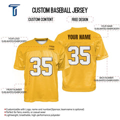 Custom Cyber Yellow Oversized Football Jersey Street Fashion T-shirt