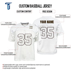Custom White Oversized Football Jersey Street Fashion T-shirt