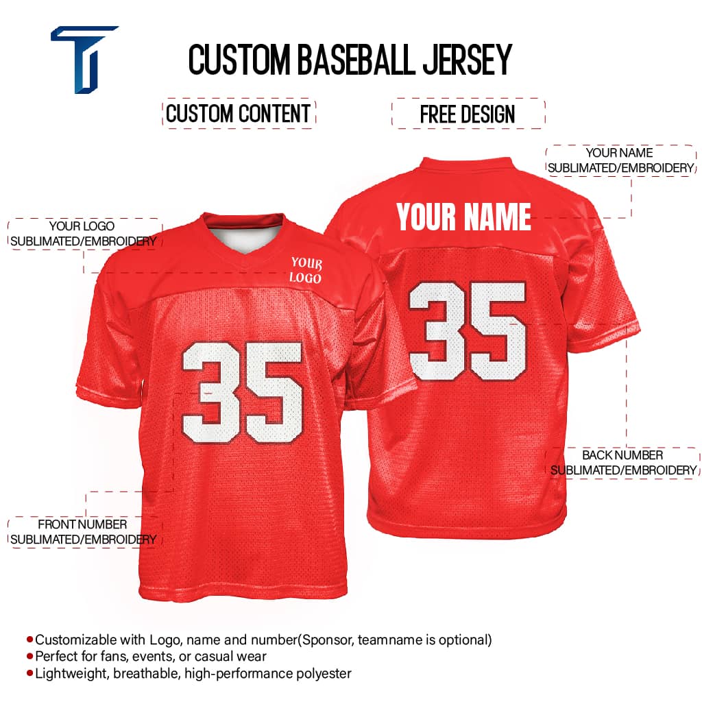 Custom Rose Oversized Football Jersey Street Fashion T-shirt