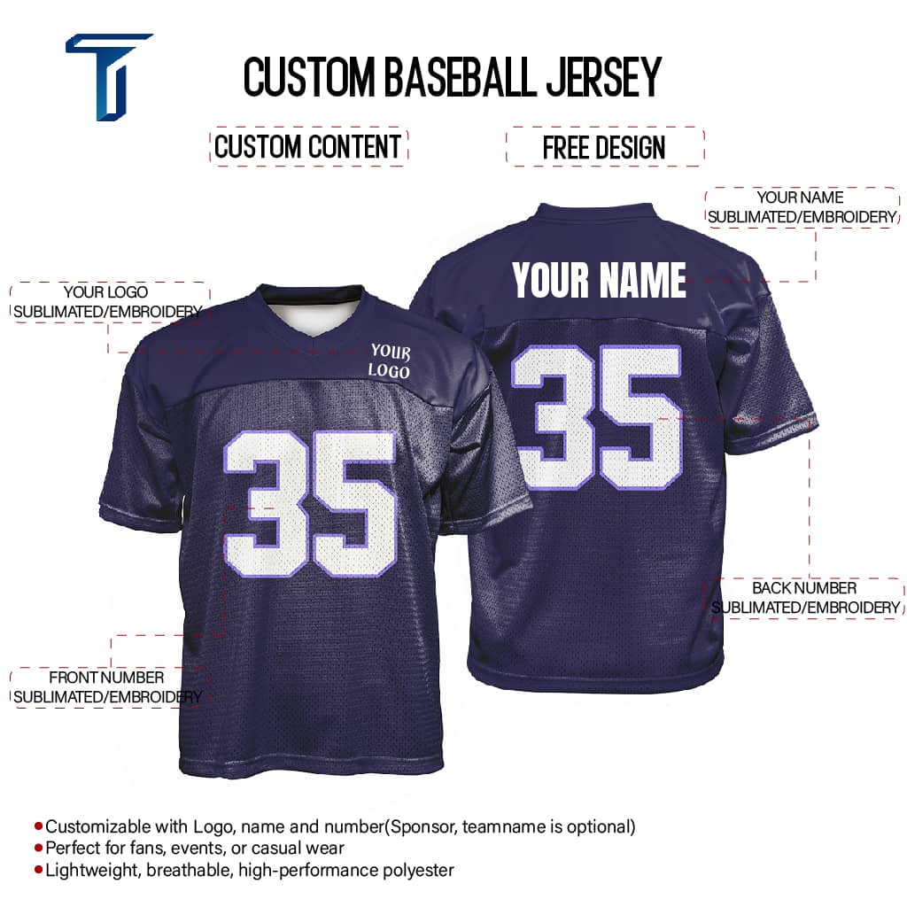Custom Indigo Oversized Football Jersey Street Fashion T-shirt