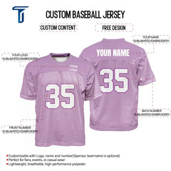 Custom Periwinkle Oversized Football Jersey Street Fashion T-shirt