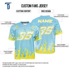 Custom Speed Flame Oversized Football Jersey Street Fashion T-shirt