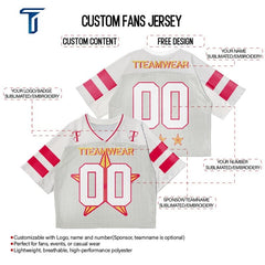Custom Pink Star Oversized Football Jersey Street Fashion T-shirt