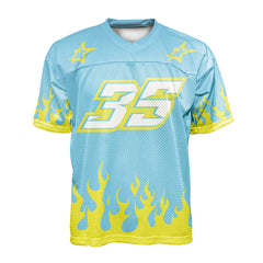 Custom Speed Flame Oversized Football Jersey Street Fashion T-shirt