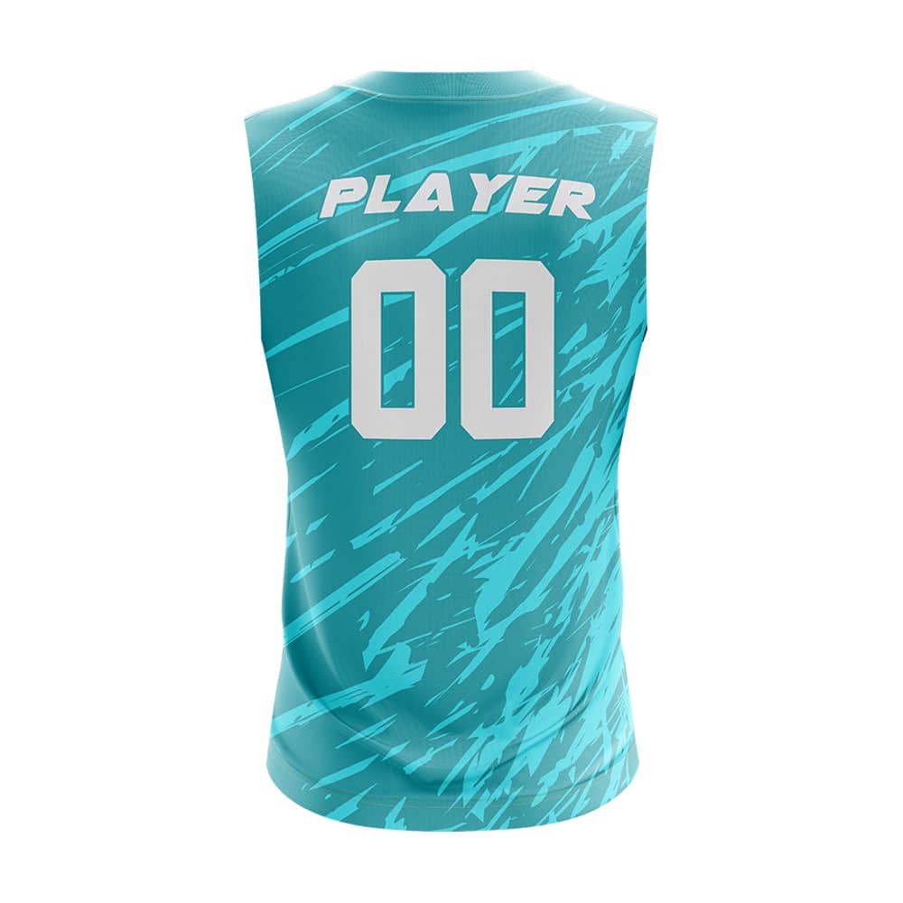 Aqua Slash Compression 7V7 Flag football Jersey 3D back