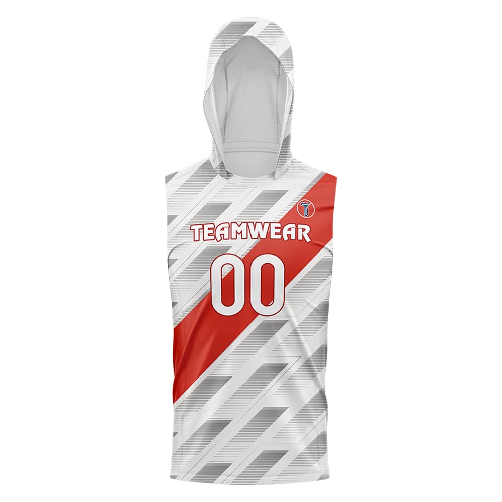 Garnet Slash Hooded Compression 7V7 Flag football Jersey 3D front
