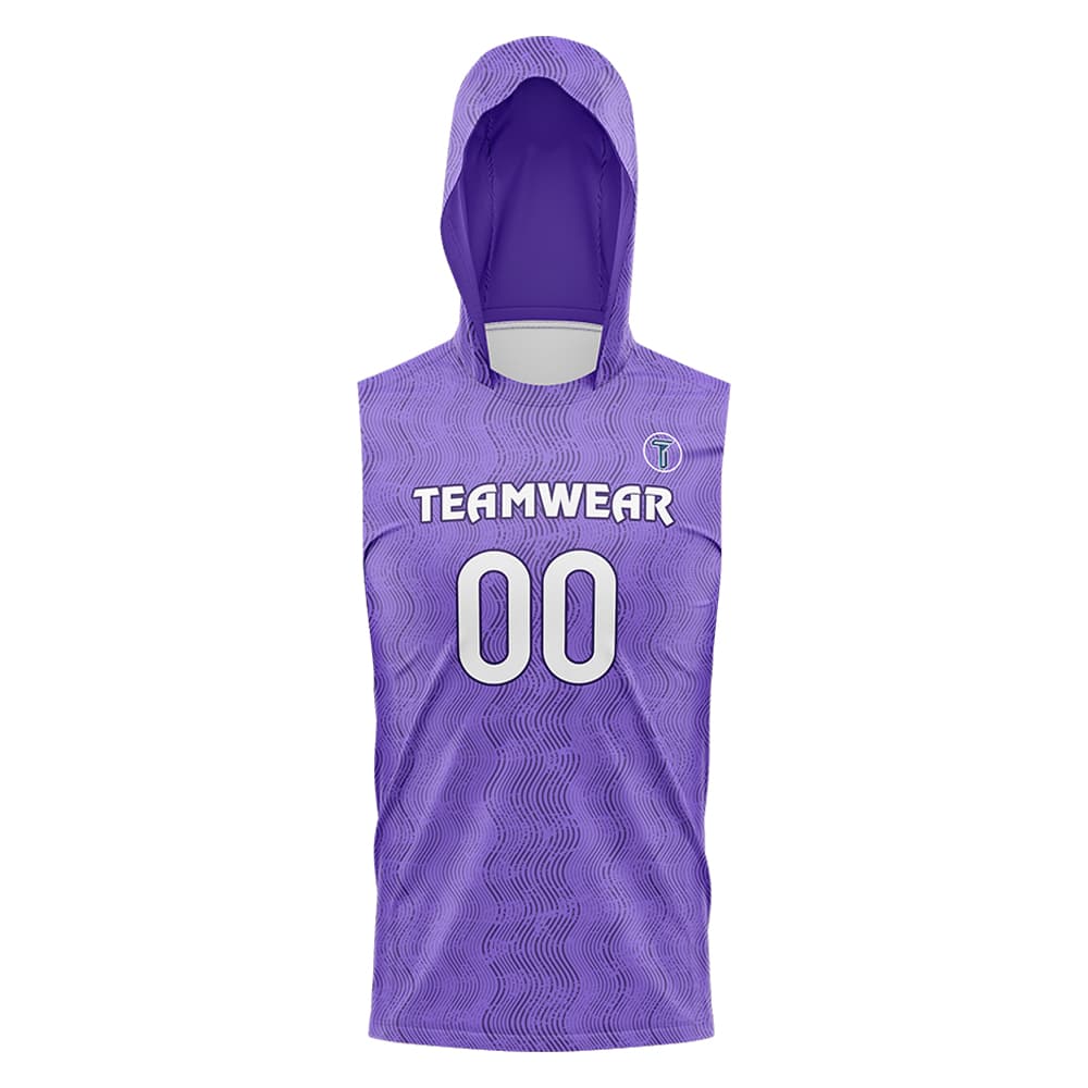 Violet Hoodie Compression 7V7 Flag football Jersey 3D front