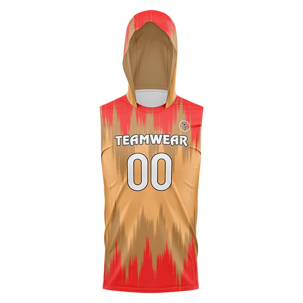 Flame Hooded Compression 7V7 Flag football Jersey 3D front