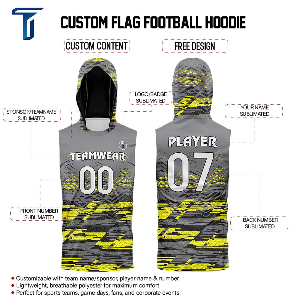Flare Hoodie Compression 7V7 Flag football Jersey custom content