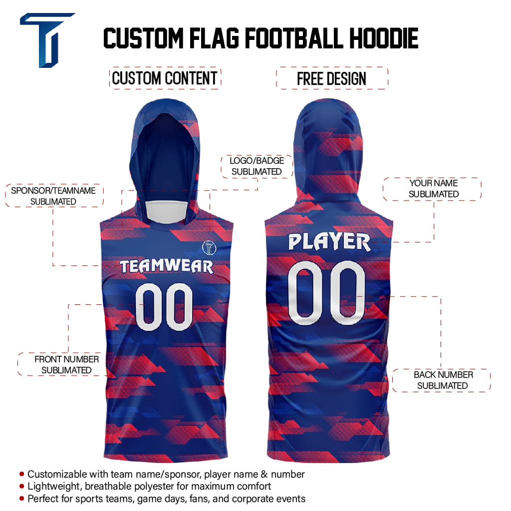 Patriot Band Hooded Compression 7V7 Flag football Jersey custom content