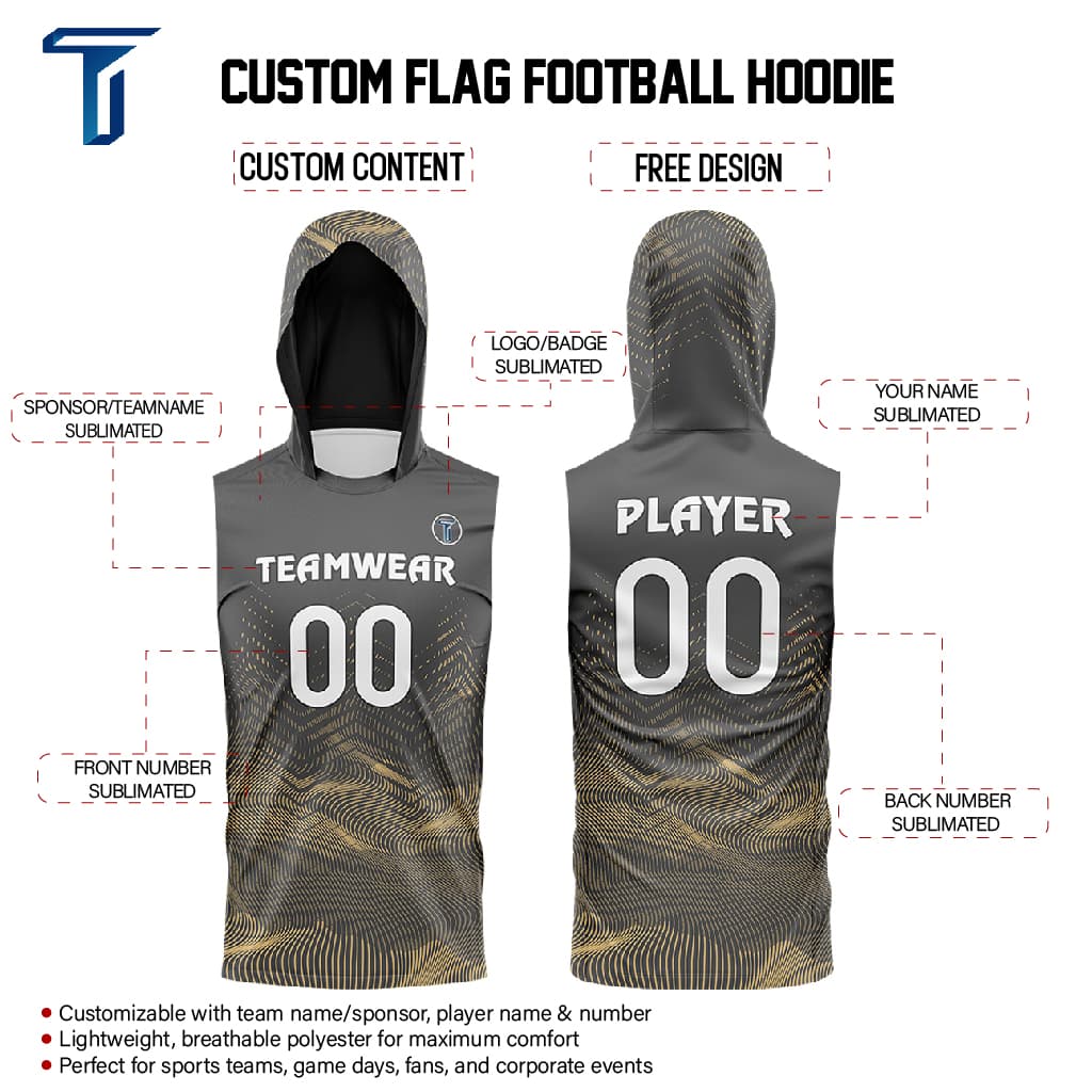 Ember Hooded Compression 7V7 Flag football Jersey custom content