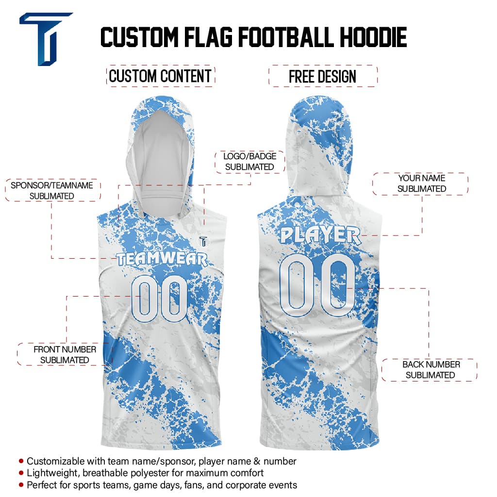 Polar Hoodie Compression 7V7 Flag football Jersey custom content