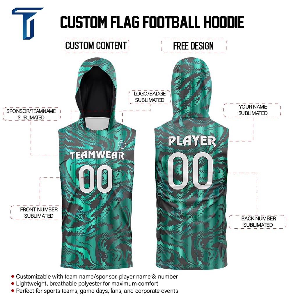 Pixel Hoodie Compression 7V7 Flag football Jersey custom content