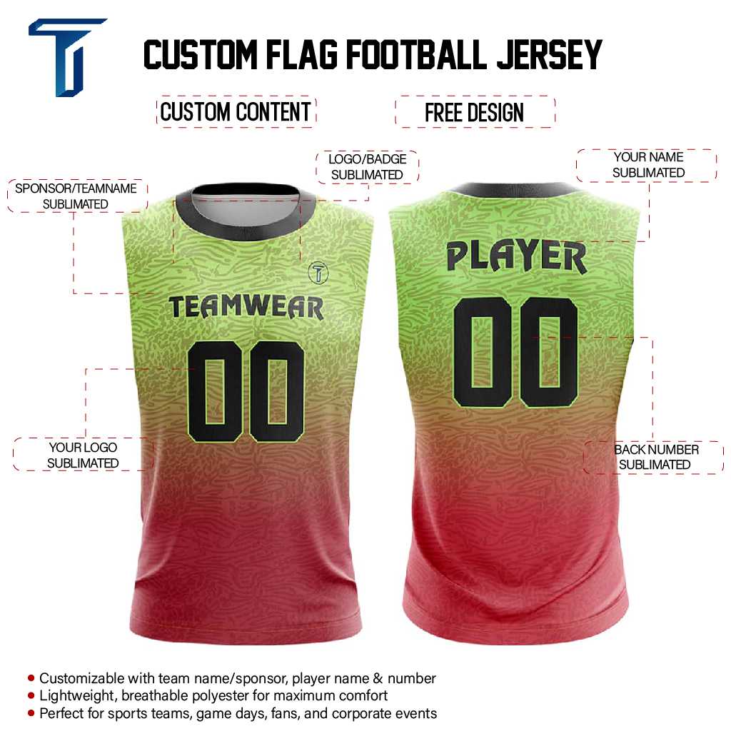 Tropic Heat Compression 7V7 Flag football Jersey custom content