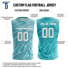 Aqua Slash Compression 7V7 Flag football Jersey custom content