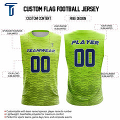 Lime Matrix Compression 7V7 Flag football Jersey custom content