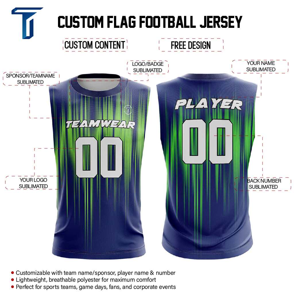 Toxic Beam Compression 7V7 Flag football Jersey custom content