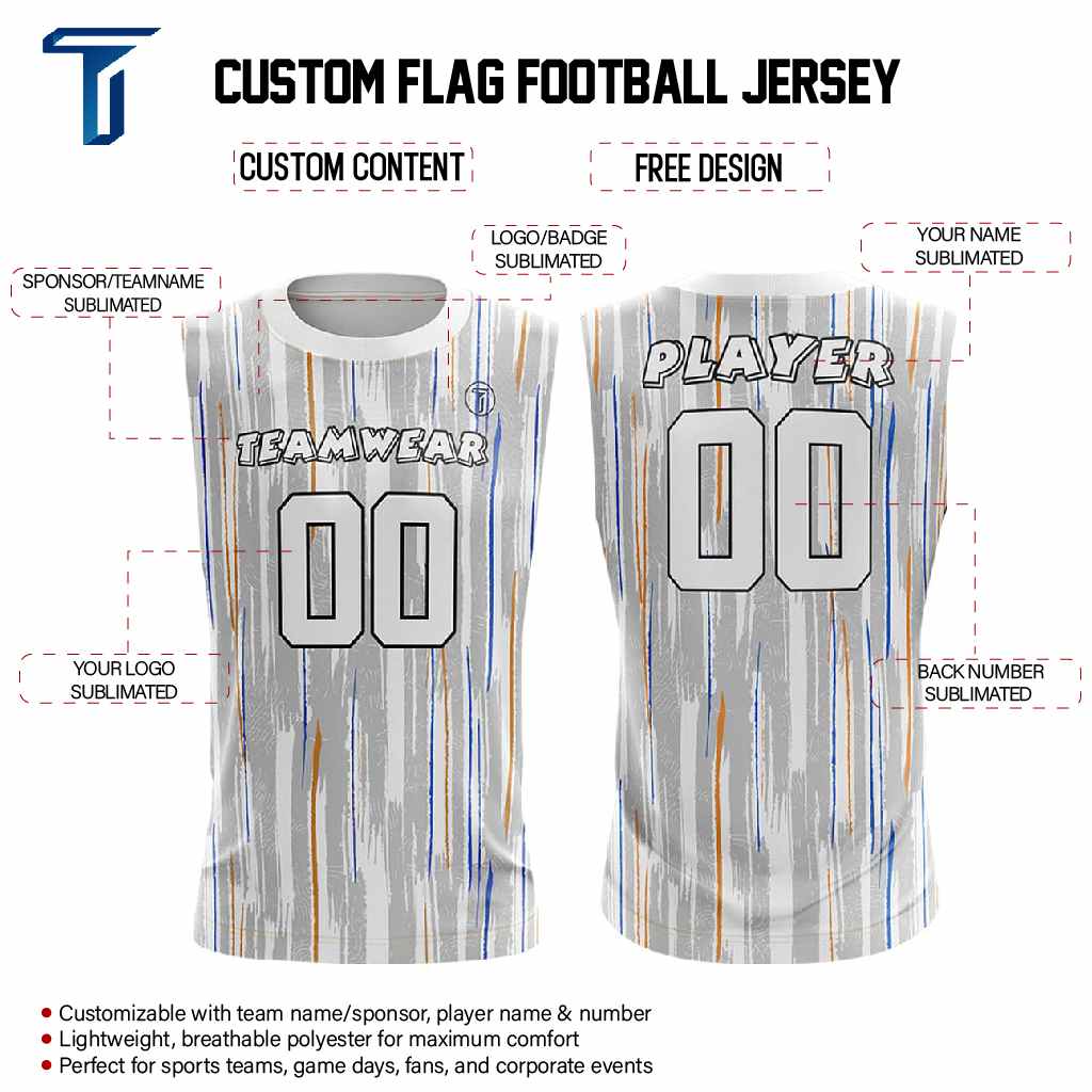 Brush Lines Compression 7V7 Flag football Jersey custom content