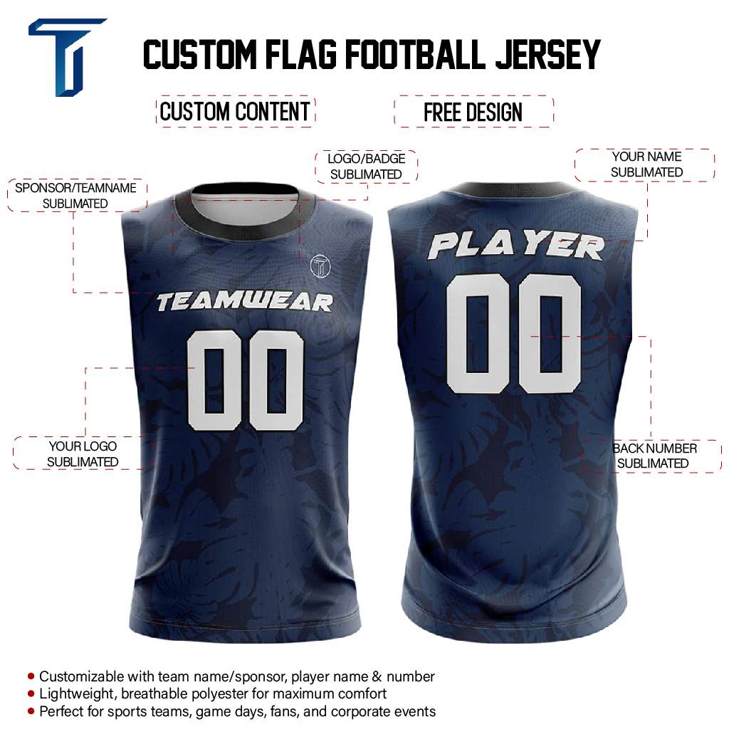 Tropical Shadow Compression 7V7 Flag football Jersey custom content