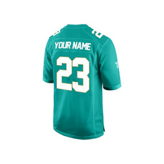 Custom Teal-White Authentic Football Jersey
