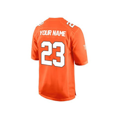 Custom Tangerine-White Authentic Football Jersey