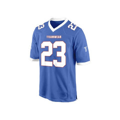 Custom Cerulean-White Authentic Football Jersey
