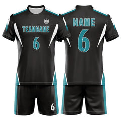 Custom Black Strike Men's Volleyball Jersey Set