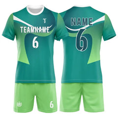 Custom Green Aurora Men's Volleyball Jersey Set