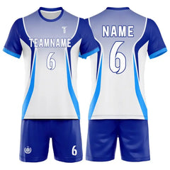 Custom Blue Gradient Armor Men's Volleyball Jersey Set