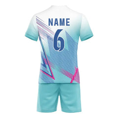Custom Blue Gradient Stripes Men's Volleyball Jersey Set