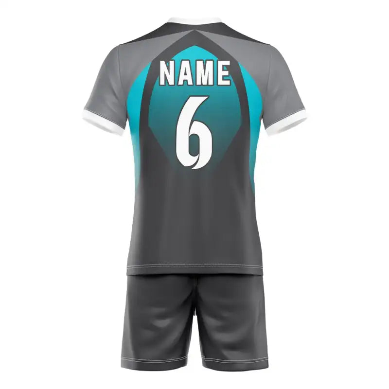 Custom Blue Black Gradient Men's Volleyball Jersey Set