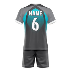 Custom Blue Black Gradient Men's Volleyball Jersey Set