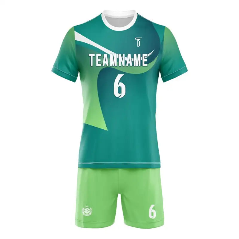 Custom Green Aurora Men's Volleyball Jersey Set